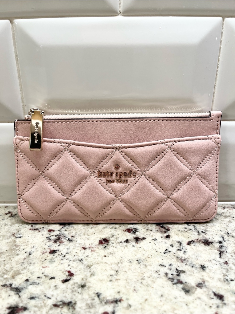 Kate Spade Natalia Slim Quilted Card Holder EUC